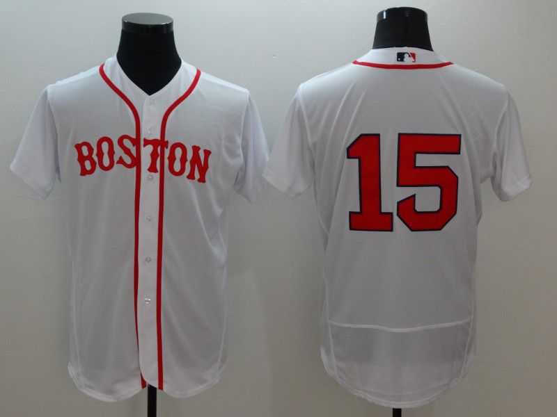 Men Boston Red Sox 15 No name White Elite 2021 MLB Jersey